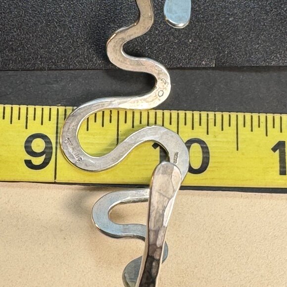 VTG Solid Sterling Silver 925 Wave Design Cuff Bracelet Size 2.5'' Diameter - Picture 8 of 10